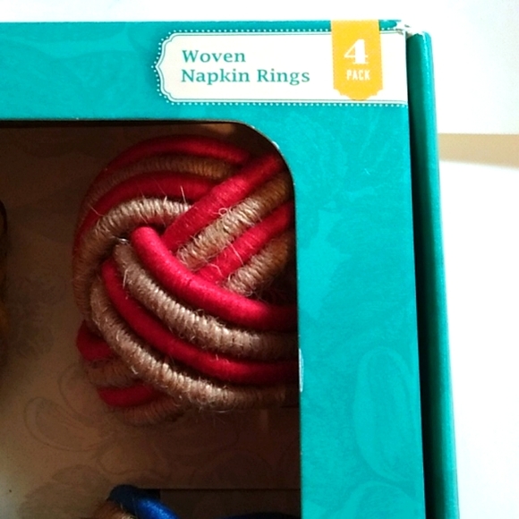 Nwt Pioneer Woman Woven Napkin Rings (Set of 4) - Picture 3 of 7